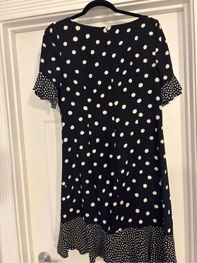 Talbots Black and White Polka Dot Midi Dress